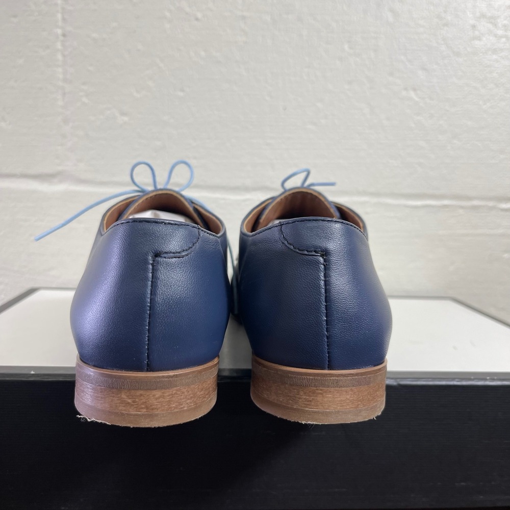 Julia Bo Navy Blue Soft Leather Plain Toe Comfort Shoes Women's 38 EU/7.5-8 US - Picture 6 of 10